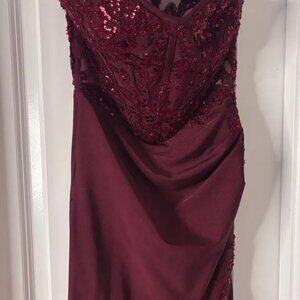 Burgundy ball gown